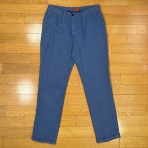 Barena Venezia Mens 48 IT 33 US Blue Linen Pleated Trousers Made in Italy